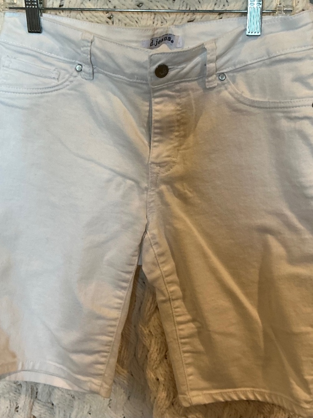 White denim Bermuda shorts